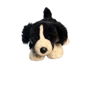Build A Bear Border Collie Plush Dog 16" Black Floppy Ears Toy